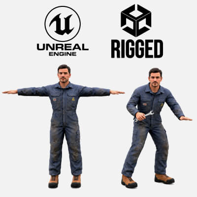Mechanic Automotive Rigged
