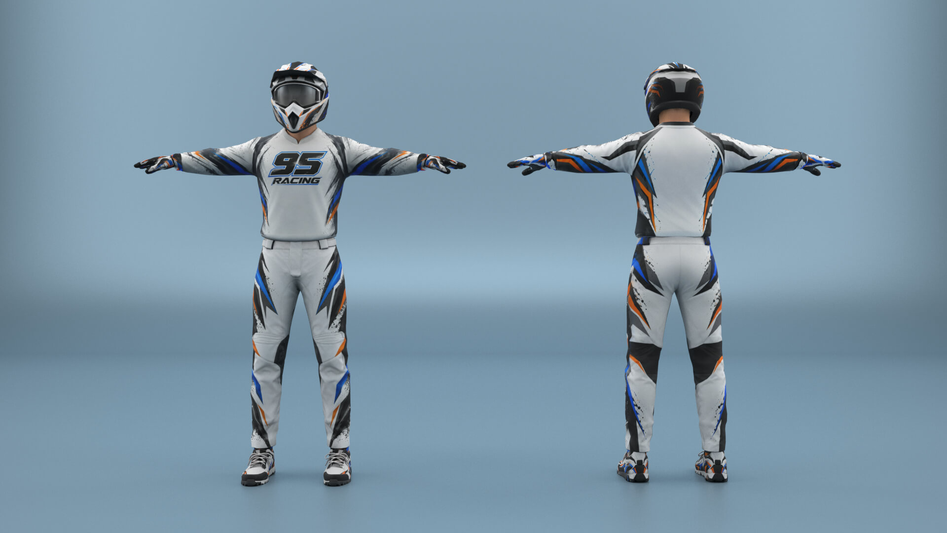 Motocross Rider &mdash Rigged with Helmet 3D Model