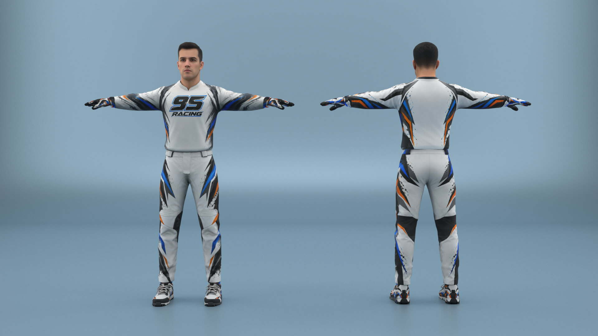 Motocross Rider &mdash Rigged with Helmet 3D Model