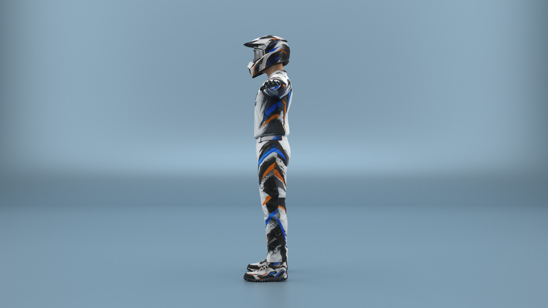 Motocross Rider &mdash Rigged with Helmet 3D Model