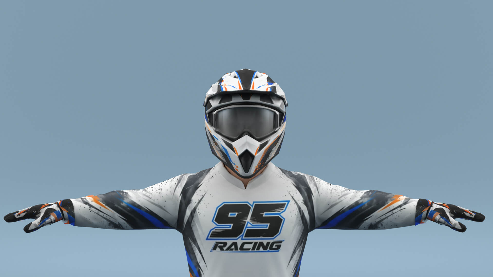 Motocross Rider &mdash Rigged with Helmet 3D Model