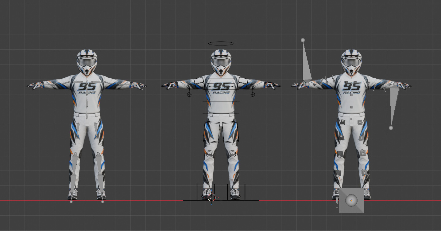 Motocross Rider &mdash Rigged with Helmet 3D Model