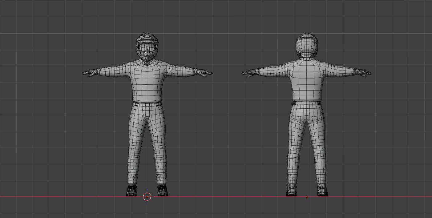 Motocross Rider &mdash Rigged with Helmet 3D Model
