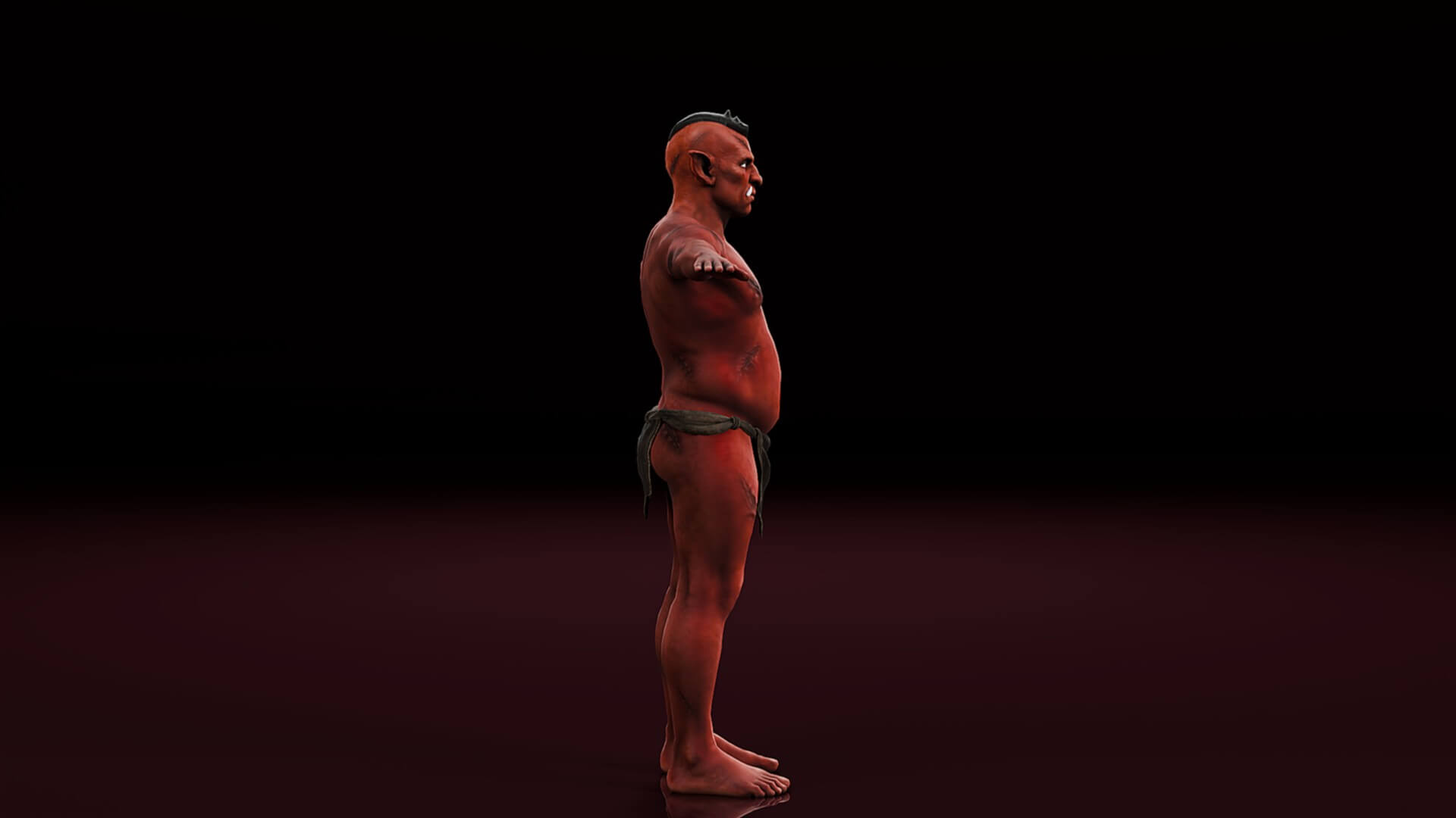Red Orc Warrior-Rigged 3D Model