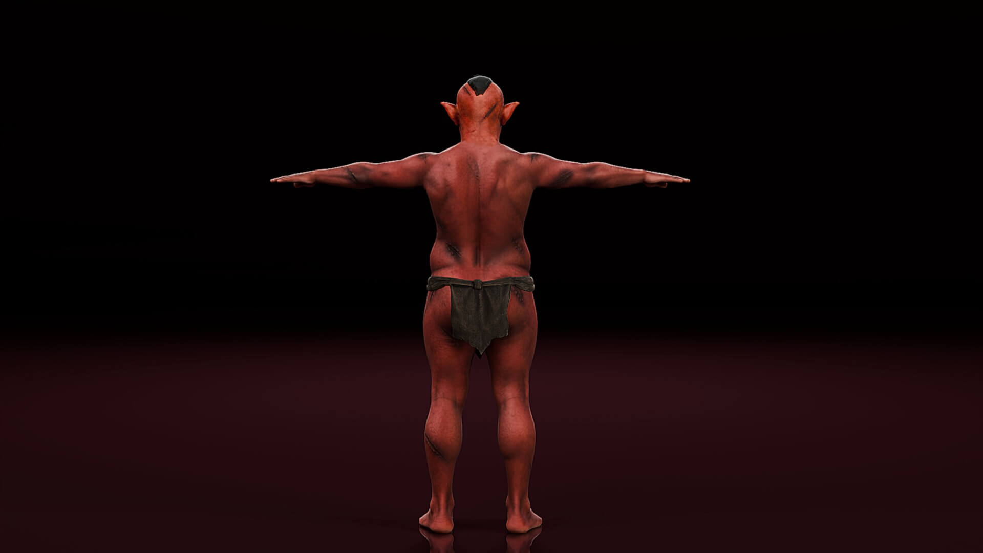 Red Orc Warrior-Rigged 3D Model