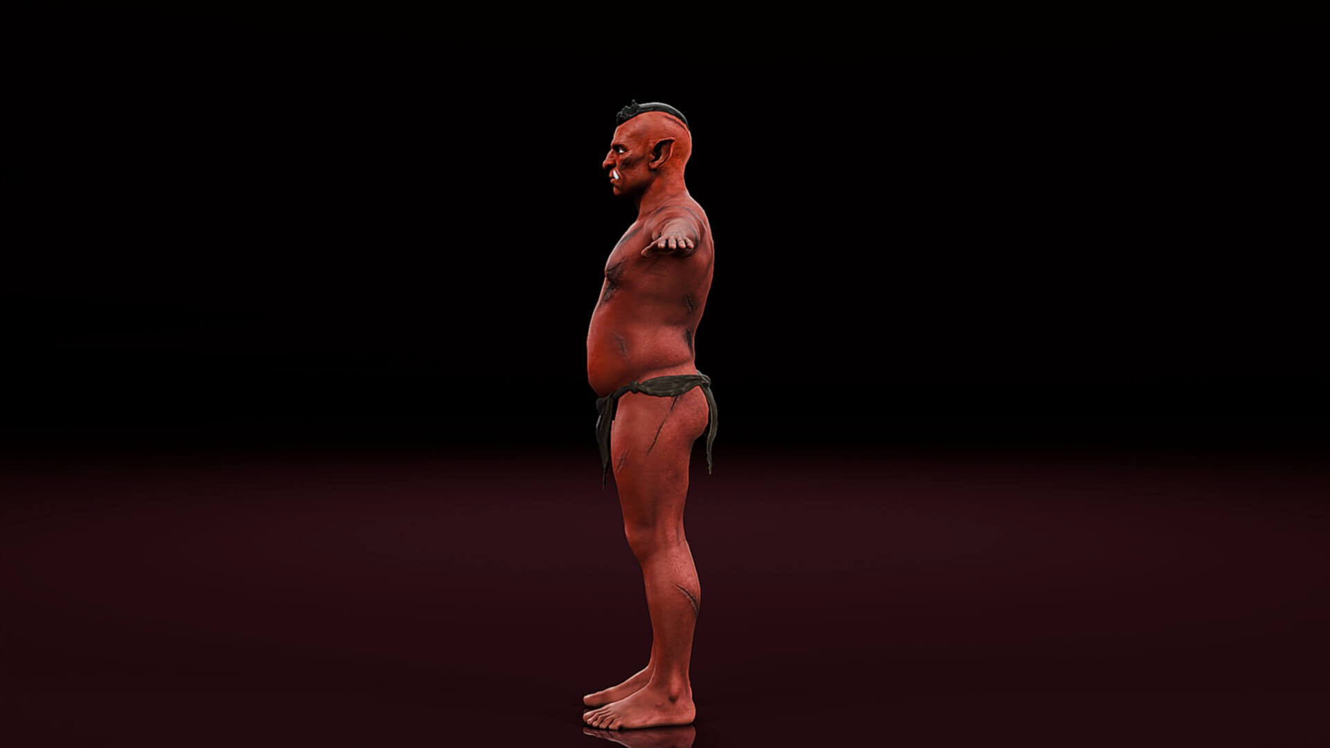 Red Orc Warrior-Rigged 3D Model