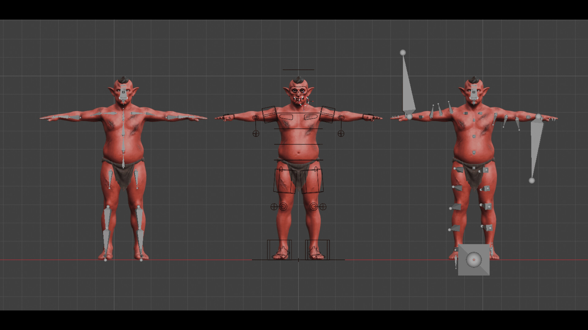 Red Orc Warrior-Rigged 3D Model