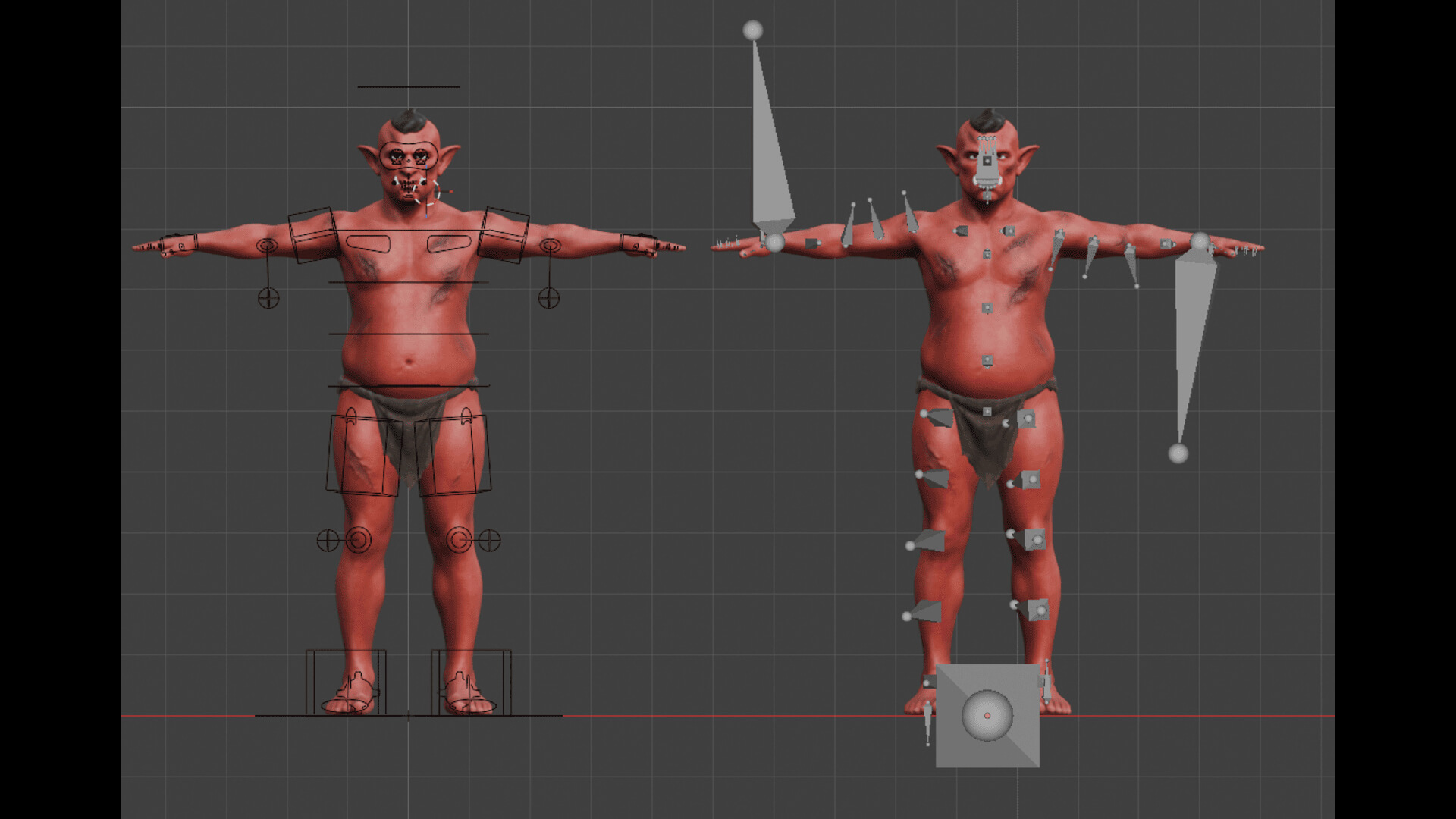 Red Orc Warrior-Rigged 3D Model