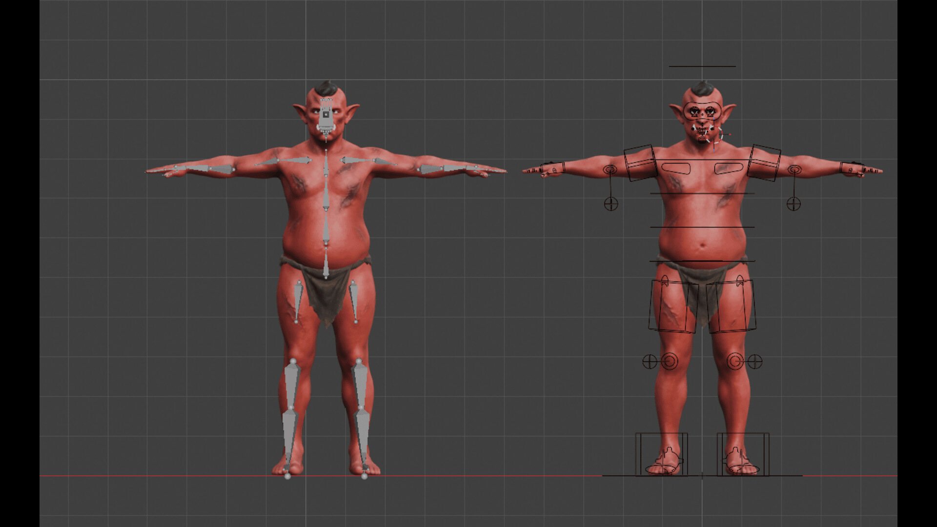 Red Orc Warrior-Rigged 3D Model