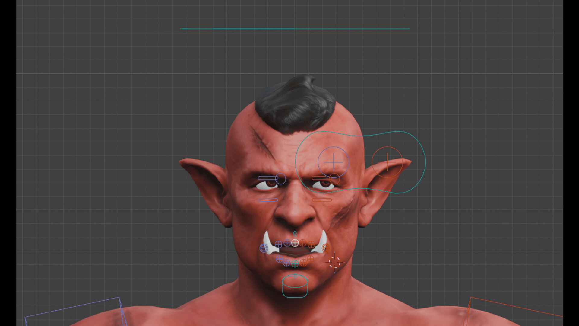 Red Orc Warrior-Rigged 3D Model