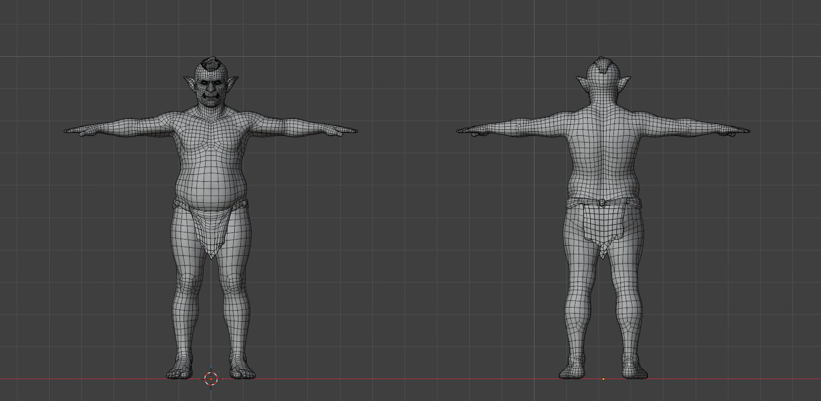 Red Orc Warrior-Rigged 3D Model