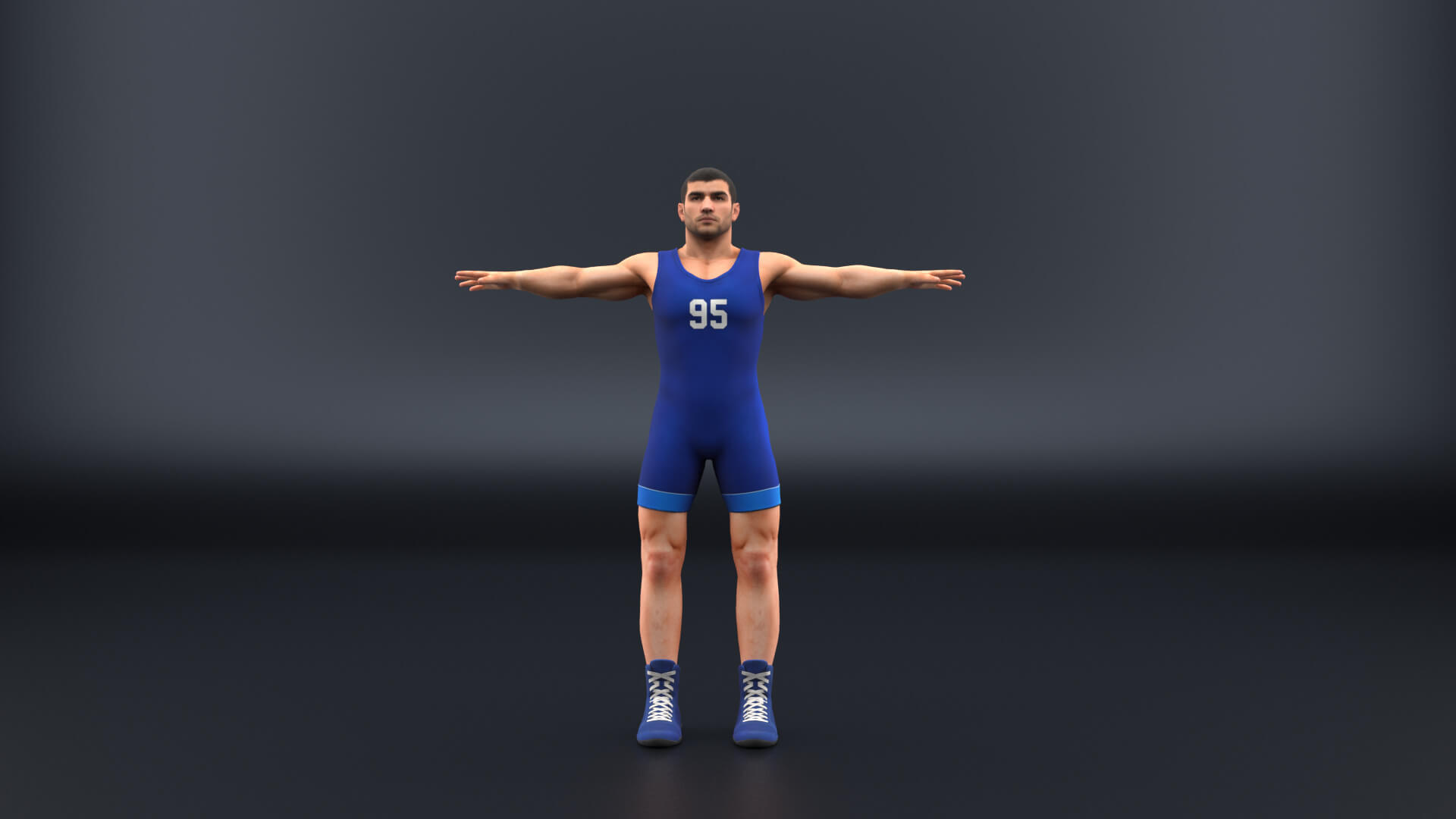 Rigged Lowpoly Wrestler Character 3D Model