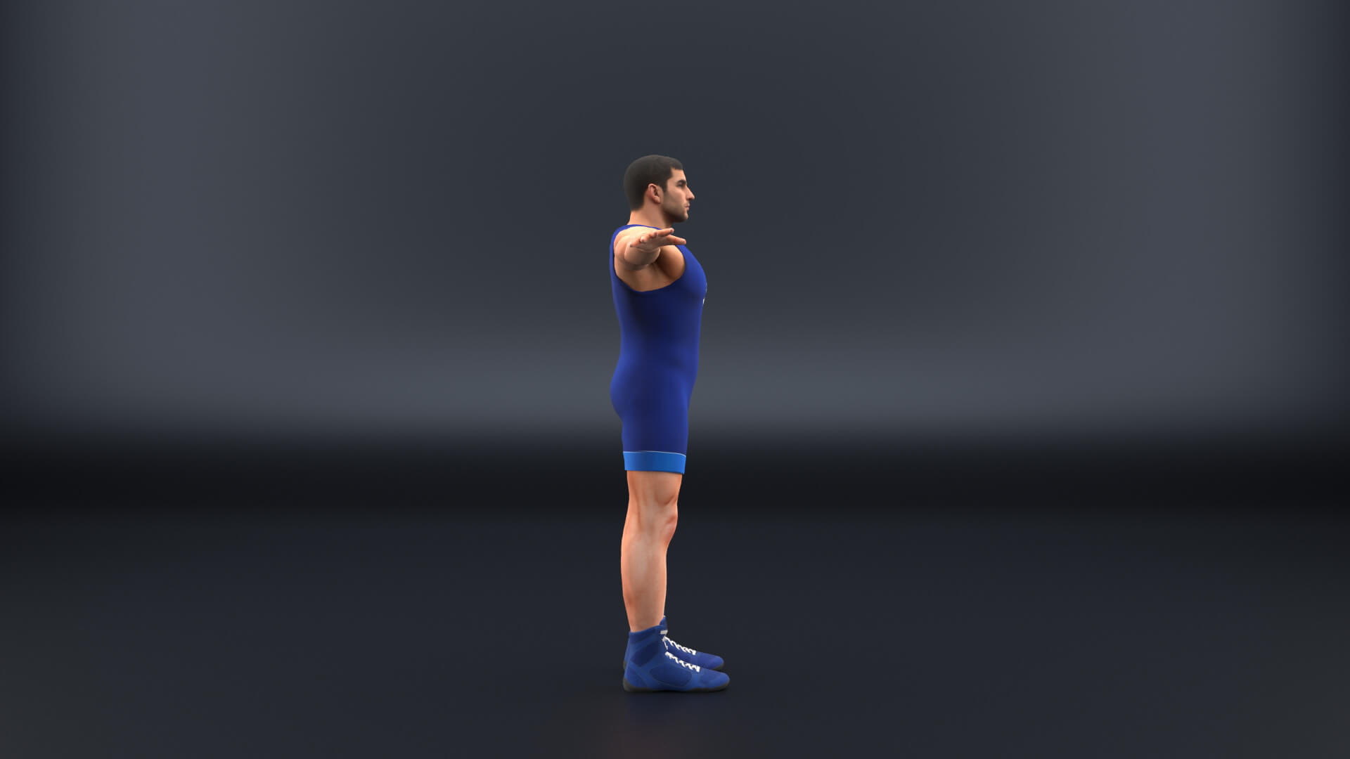 Rigged Lowpoly Wrestler Character 3D Model