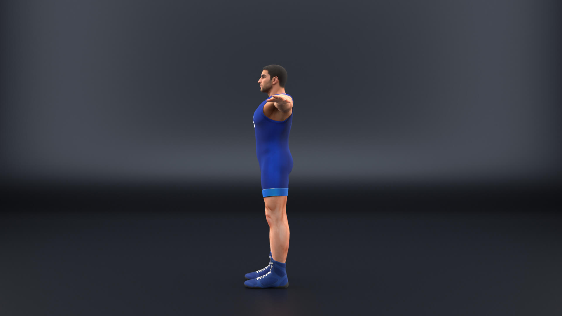 Rigged Lowpoly Wrestler Character 3D Model