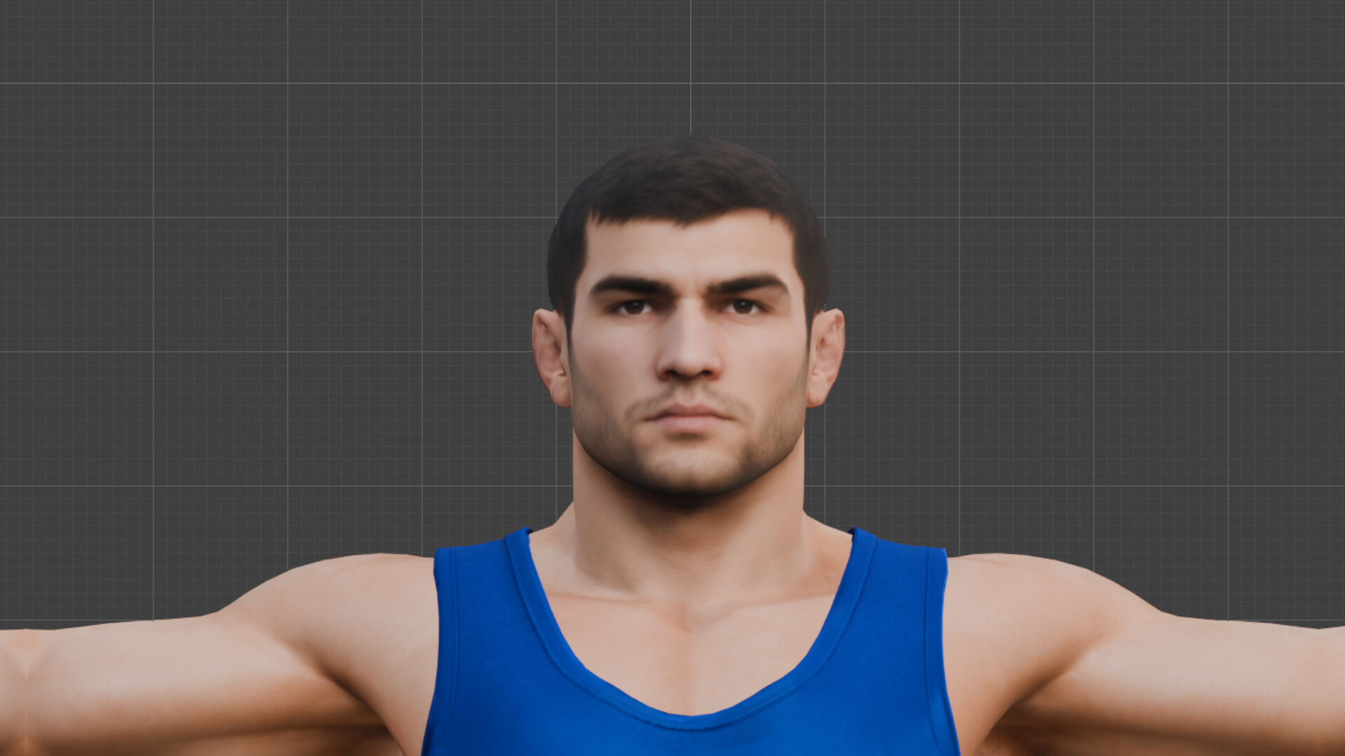 Rigged Lowpoly Wrestler Character 3D Model