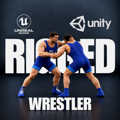 Rigged Lowpoly Wrestler Character