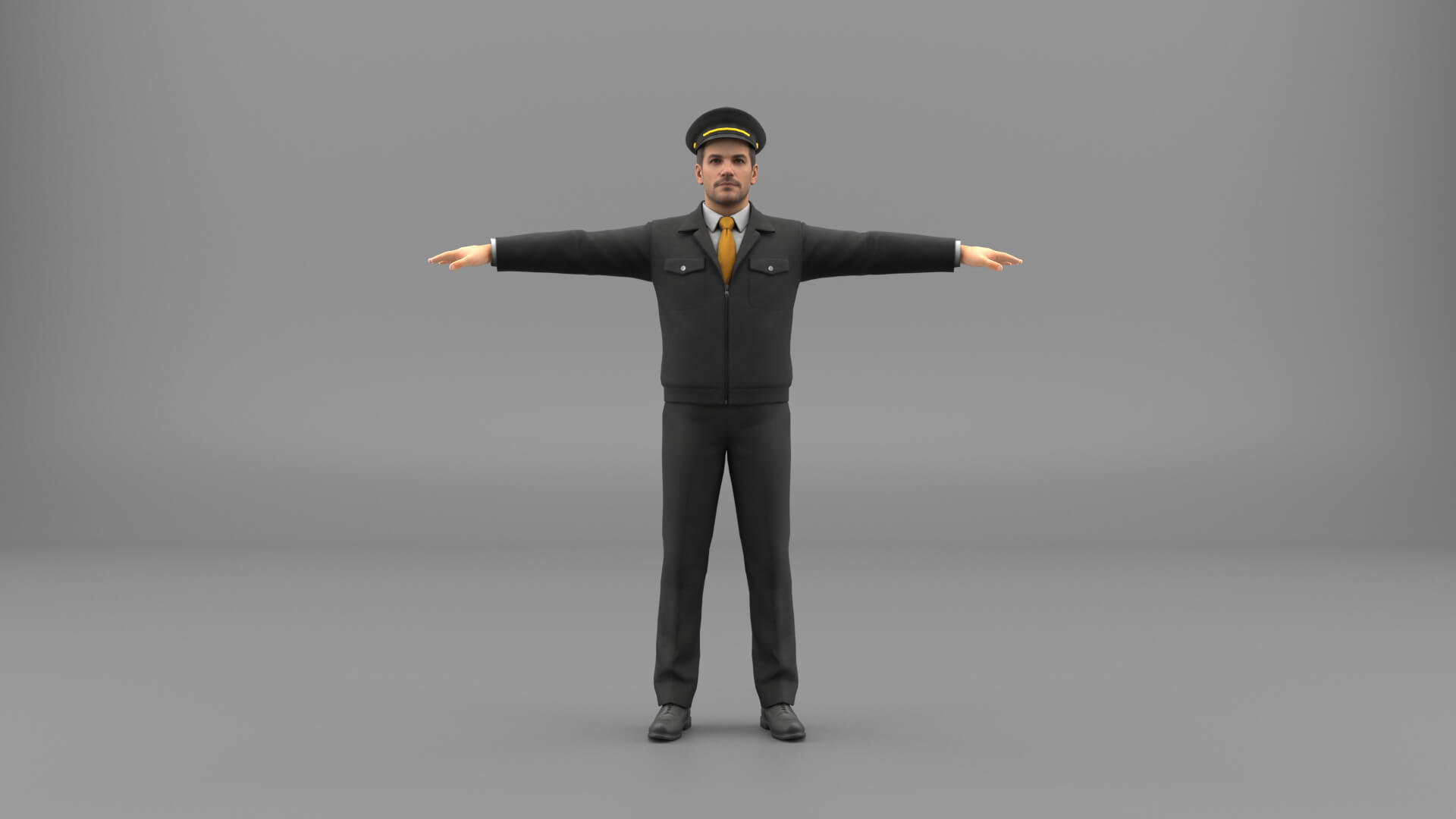 Taxi Driver Character Rigged 3D Model