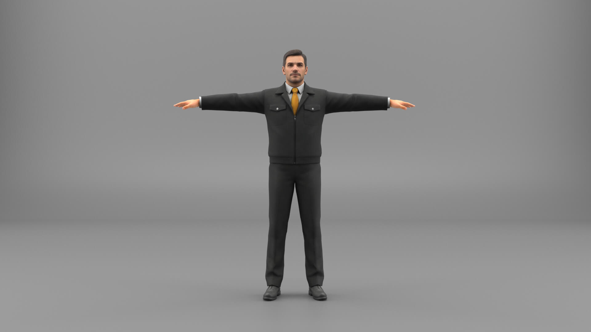 Taxi Driver Character Rigged 3D Model