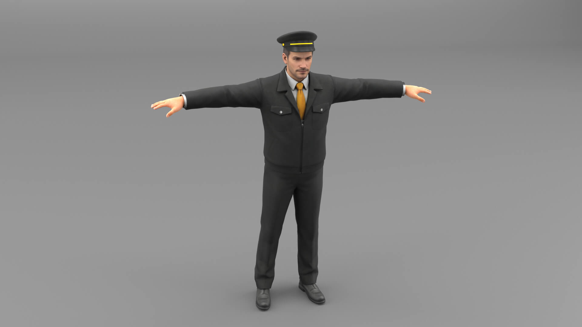 Taxi Driver Character Rigged 3D Model