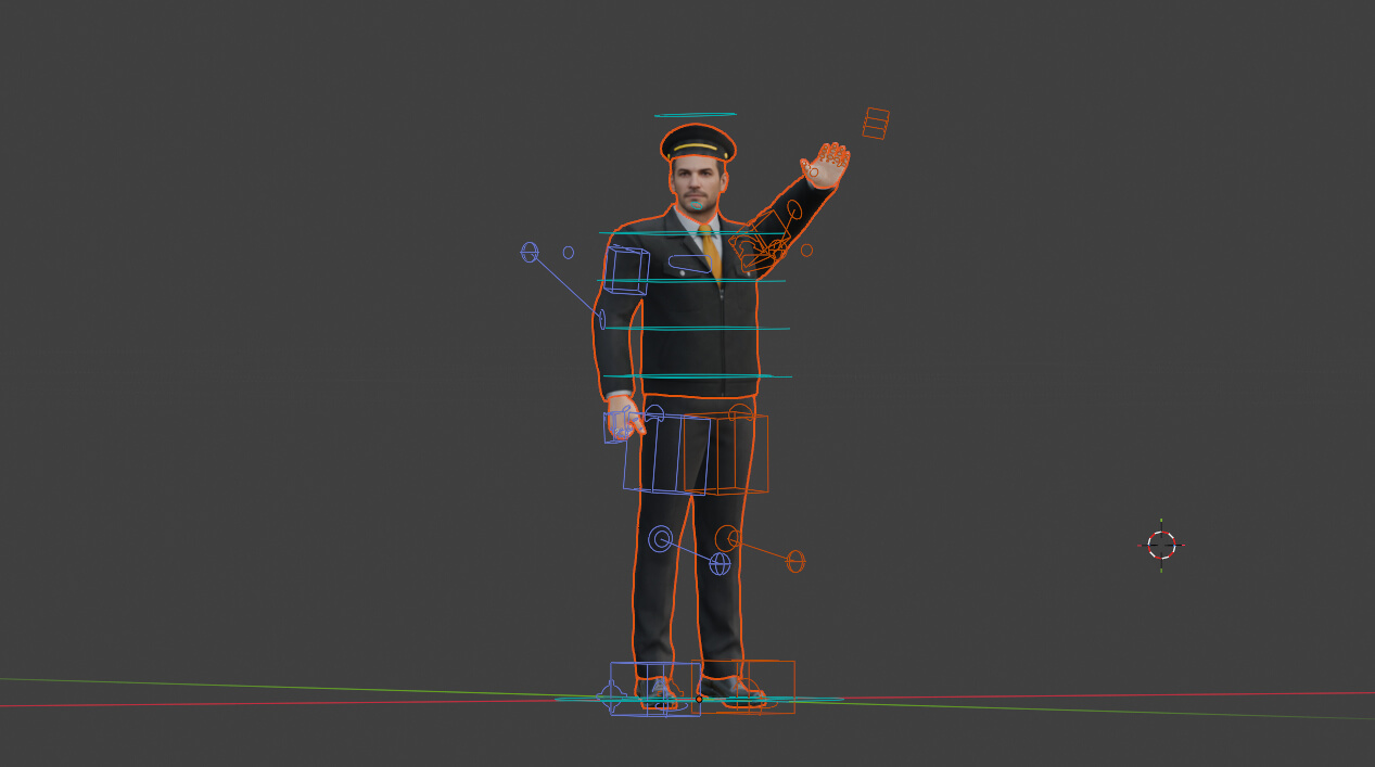 Taxi Driver Character Rigged 3D Model