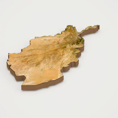 Afghanistan Realistic 3D Terrain Map