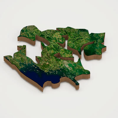 Aland Realistic 3D Terrain Map