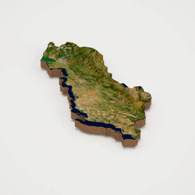 Albania Realistic 3D Terrain Map