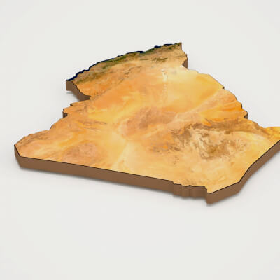 Algeria Realistic 3D Terrain Map