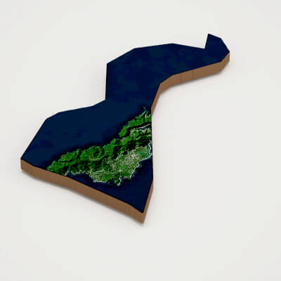 American Samoa Realistic 3D Terrain Map