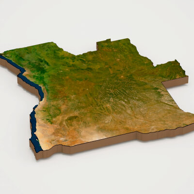 Angola Realistic 3d Terrain Map