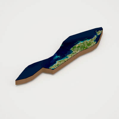 Anguilla Realistic 3D Terrain Map
