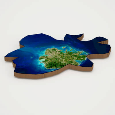 Antigua and Barbuda Realistic 3D Terrain Map