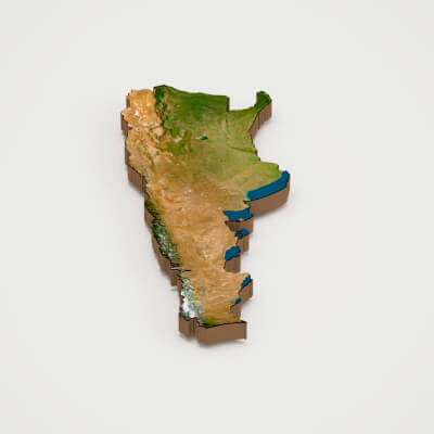 Argentina Realistic 3D Terrain Map