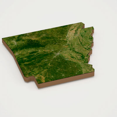 Arkansas Realistic 3D Terrain Map