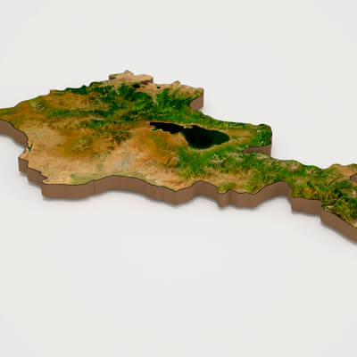 Armenia Realistic 3D Terrain Map