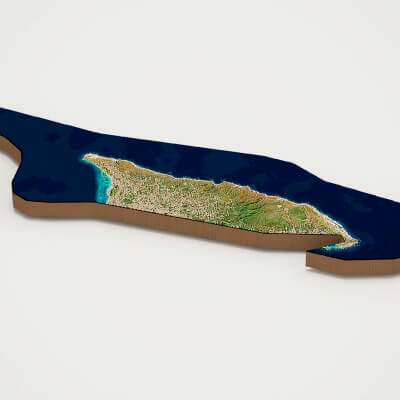 Aruba Realistic 3D Terrain Map