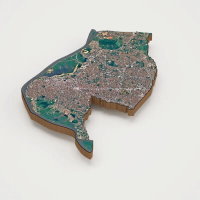 Asuncion Capital of Paraguay Realistic 3d Terrain Map