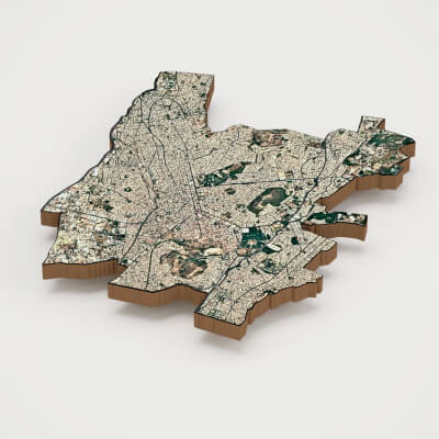 Athens Capital of Greece Realistic 3D Terrain Map
