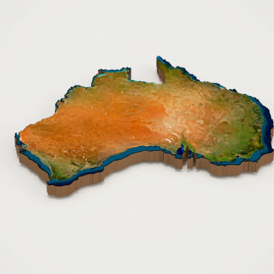 Australia Realistic 3D Terrain Map