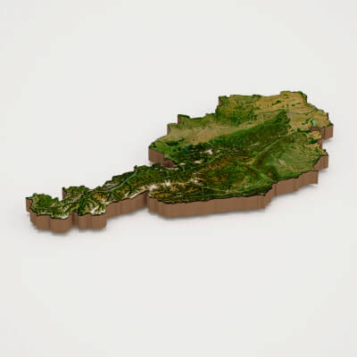 Austria Realistic 3D Terrain Map