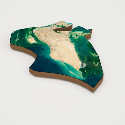 Bahrain Realistic 3D Terrain Map