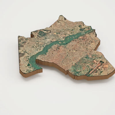 Bamako Capital of Mali Realistic 3D Terrain Map