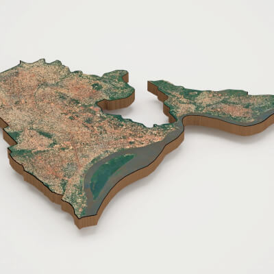 Bangui Capital of Central African Republic Realistic 3D Terr