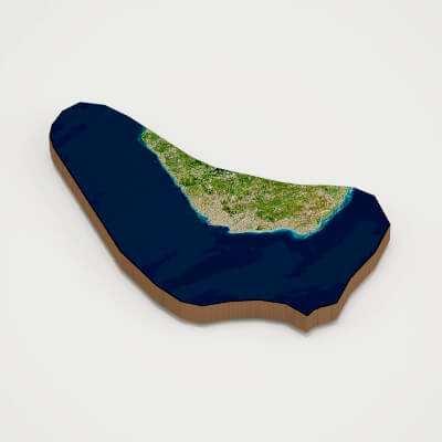 Barbados Realistic 3D Terrain Map