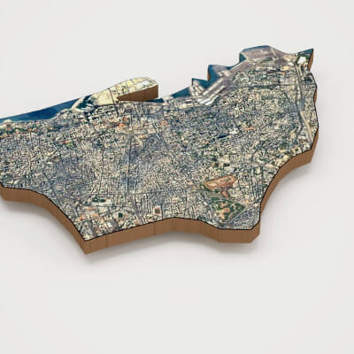 Beirut Capital of Lebanon Realistic 3D Terrain Map