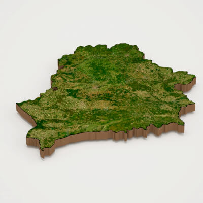 Belarus Realistic 3D Terrain Map