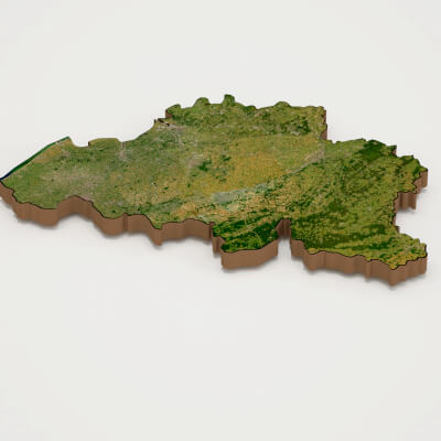 Belgium Realistic 3D Terrain Map