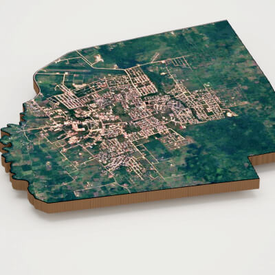 Belmopan Capital of Belize Realistic 3D Terrain Map