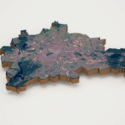 Berlin: Capital of Germany Realistic 3D Terrain Map