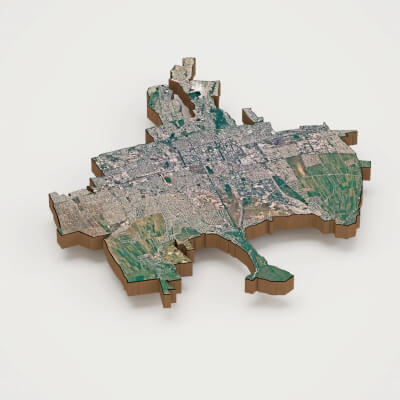 Bishkek Capital of Kyrgyzstan Realistic 3D Terrain Map